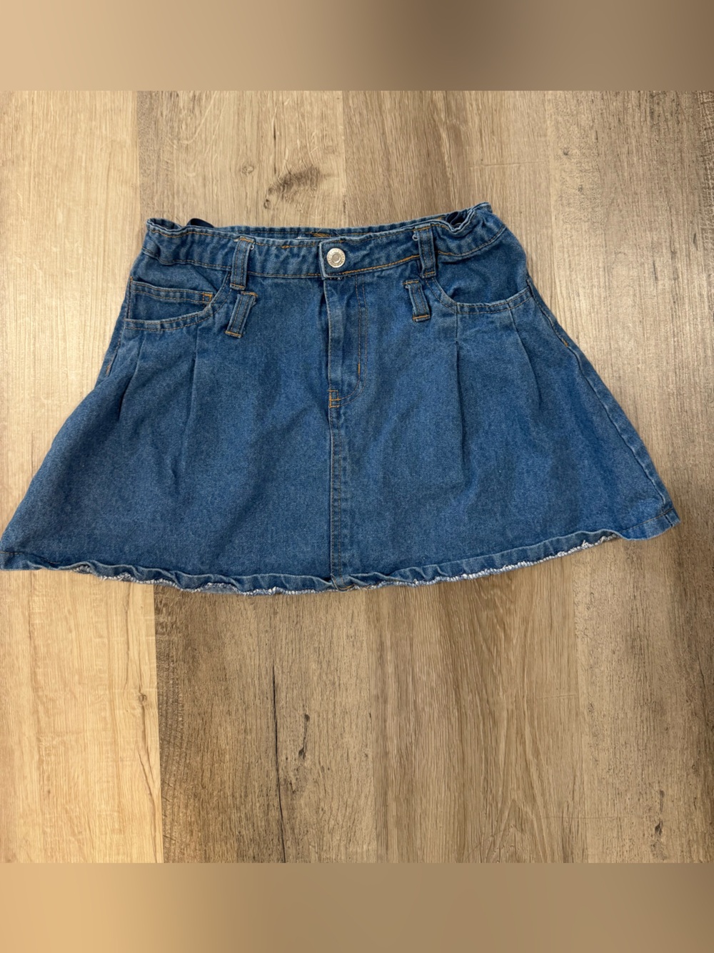 Jessica Simpson Blue Denim Jean skirt with Gold Stitching (size 12 girls)